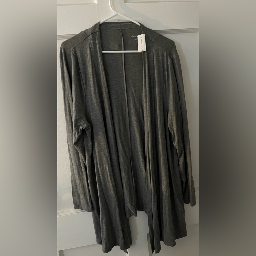 NWT LANE BRYANT GRAY OPEN FRONT SWEATER